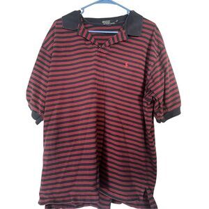 Polo Ralph Lauren Mens Black & Red Collared Short Sleeve Polo Shirt Size XXL
